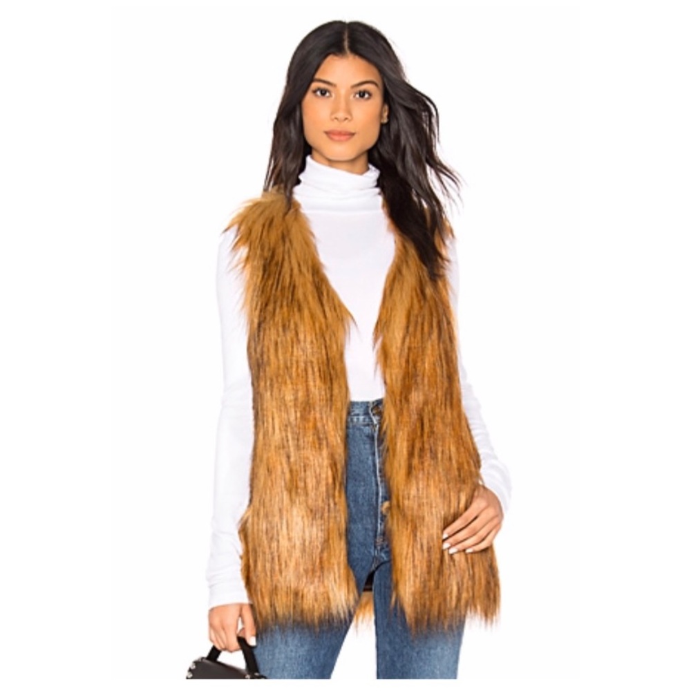 NWOT Revolve Faux Fur Play Vest in Ginger